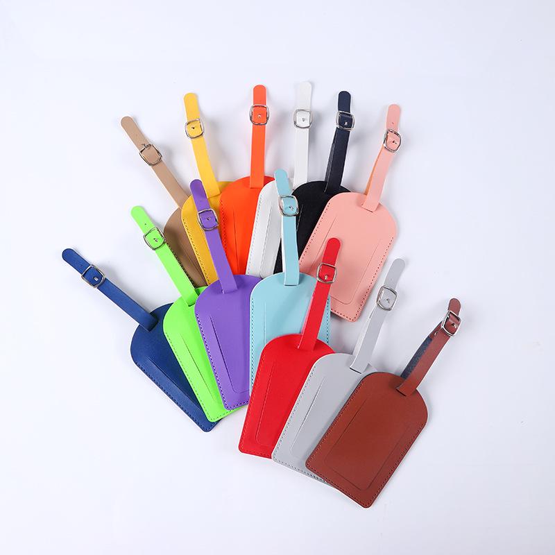 Anti-Lost Leather Luggage ID Tag with Boarding Pass Holder