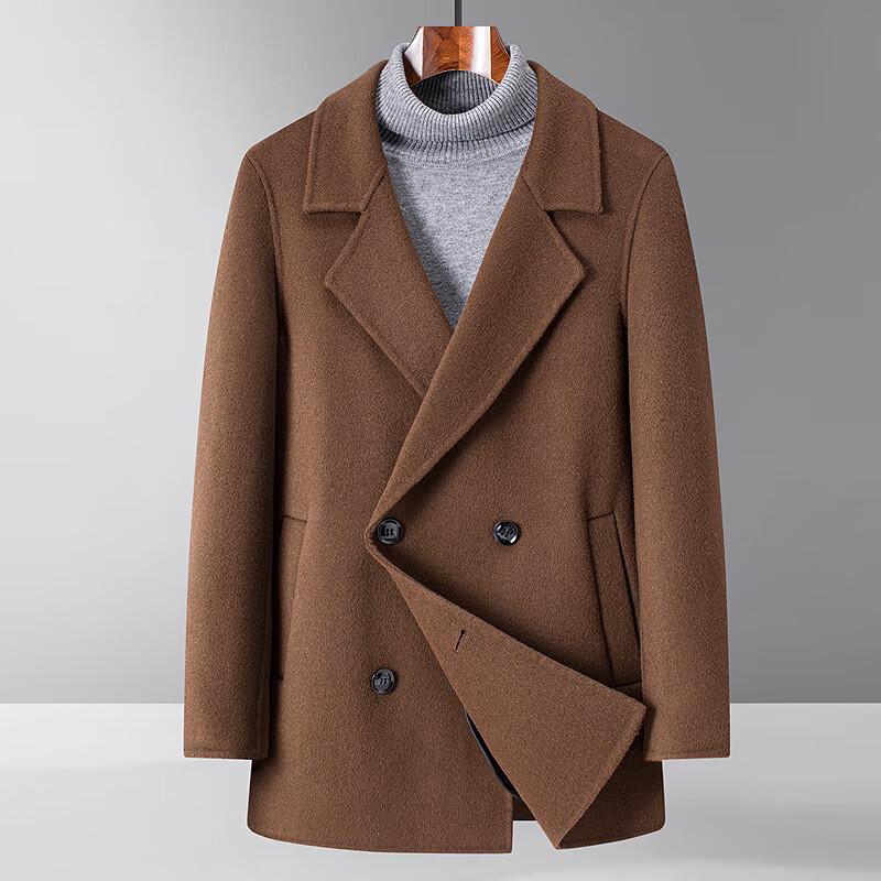 

FAPAI Men s Merino Wool Suit-Style Double-Faced Coat M