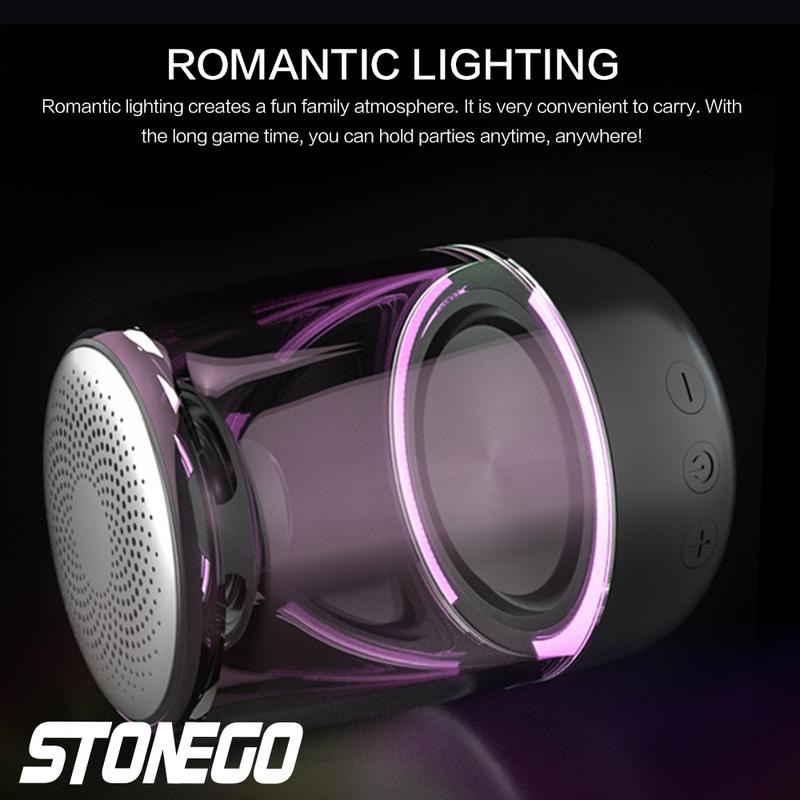 Wireless Bluetooth 5.0 Speakers Transparent Design Breathing LED Light TWS Bluetooth Speaker TF Card AUX Audio Input