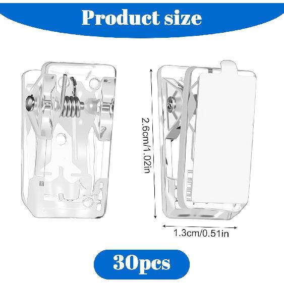 30 Pcs Adhesive Clips for Hanging, Self-Adhesive Clip Wall Tapestry Clips Sticky Clip Small Hanging Spring for Posters & Home Office Clear