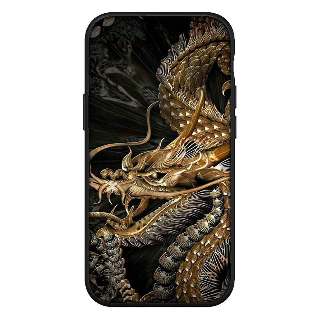 Cover for iPhone 17 16 15 Xiaomi Poco Redmi Note 14 13 12 11 Pro Max 9 16e Samsung Galaxy S25 S24 S23 A05 A56OPPO Huawei Black Dragon Cool Phone Case