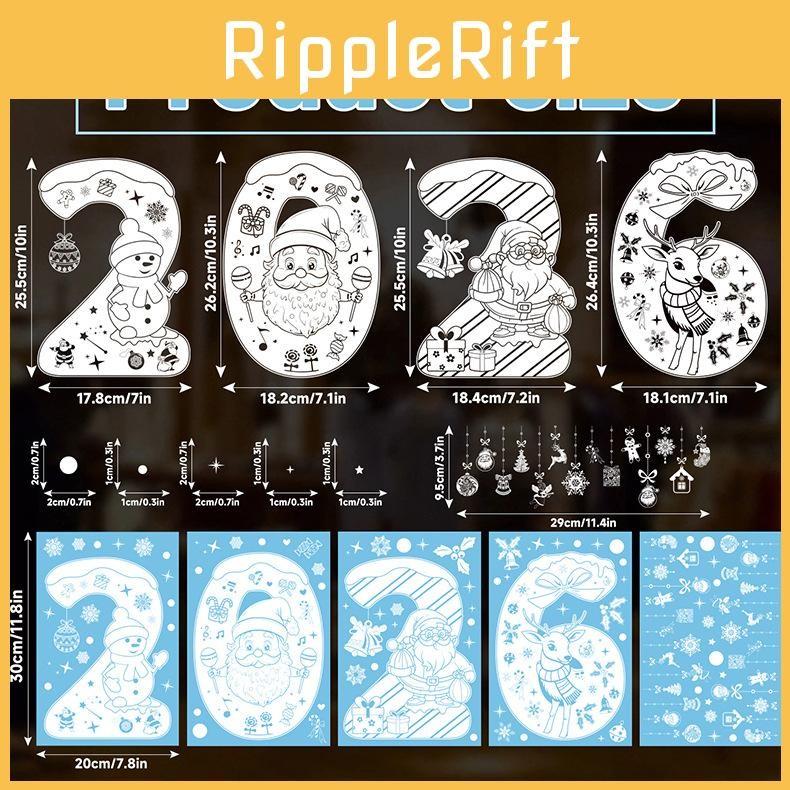 Christmas Static Decorative Sticker With Numbers Santa Claus For Festive Decor