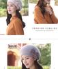 Women's Winter Fashion Knitted Wool Beret with Rabbit Fur - Cute Korean-Style Beanie