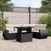 VidaXL Garden Lounge Set 6 Pcs with Cushions Black Wicker 3268516