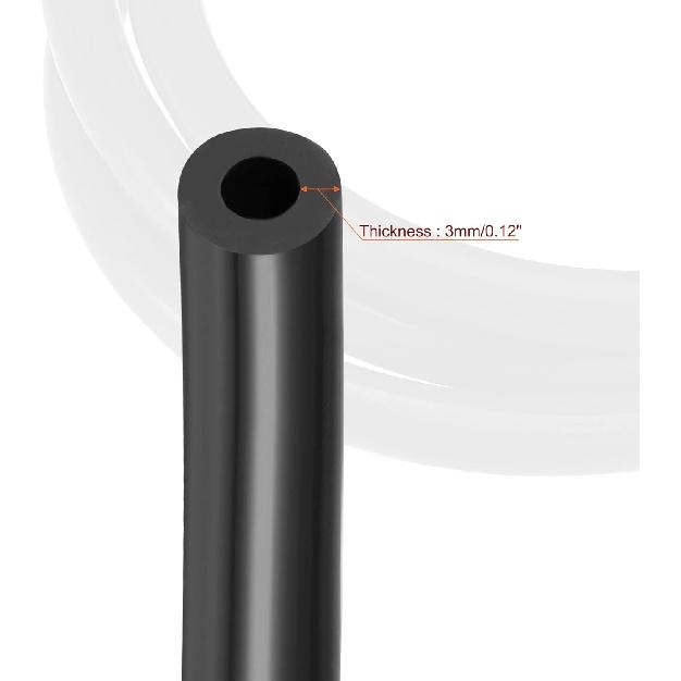 MECCANIXITY Vacuum Silicone Tubing Hose 1/4" ID 1/8" Wall Thick 10ft Black High Temperature for Engine