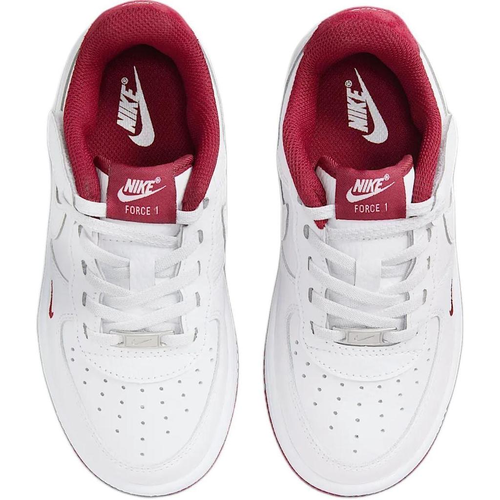 Nike Force 1 Low LV8 EasyOn Abrasion Resistant Low top Kids' Skateboarding Shoes White Red HF5510-100