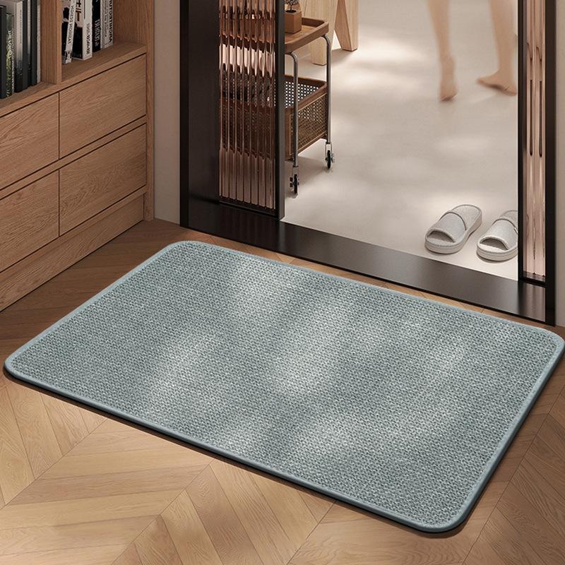 Toilet Solid Color Linen Floor Mat Bathroom Door Water Absorption Non-Slip Toilet Floor Mat Toilet Kitchen Dirt-Resistant Carpet