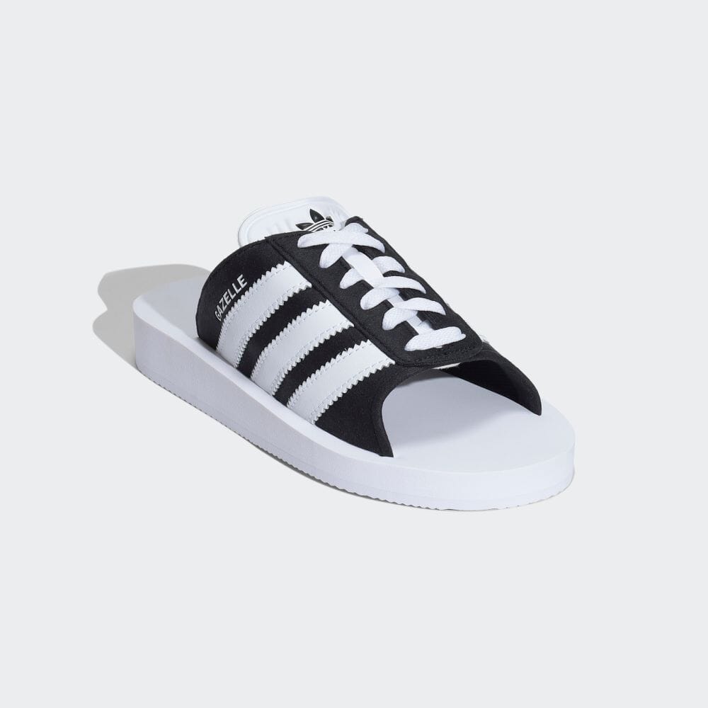 Adidas GAZELLE BEACH SLIDES Core Black Sandals Slide Unisex ORIGINALS JQ7421 Core Black / Fottøy Hvitt / Fottøy Hvitt