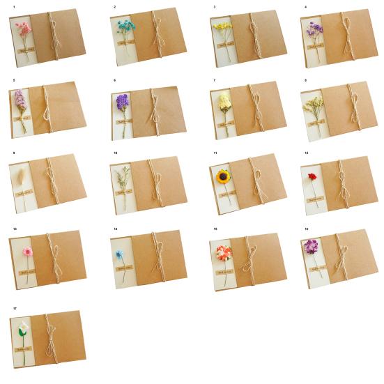 1 Set Birthday Card Eye-catching with Artificial Flower Kraft Paper Baby Bridal Shower Thank-You Card for Children