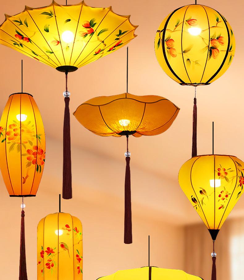 Chinese Style Outdoor Waterproof Colorful Round Lanterns for Scenic Spots and Restaurants