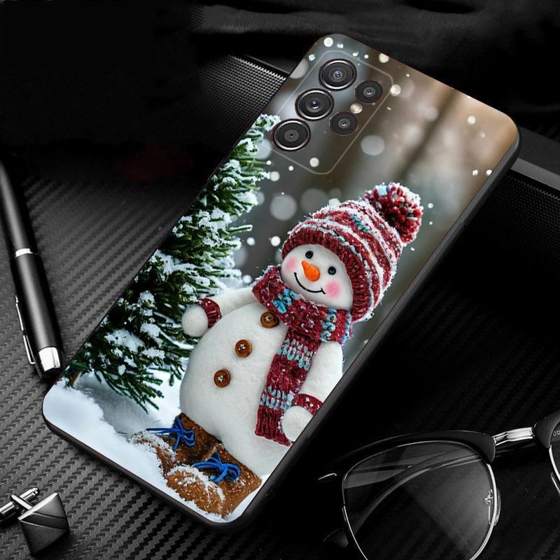 Phone Case For Samsung Galaxy S25 S24 S23 S22 S21 Ultra S24 S23 S22 S21 S25 Plus S24 S25 FE Cute Snowman Christmas