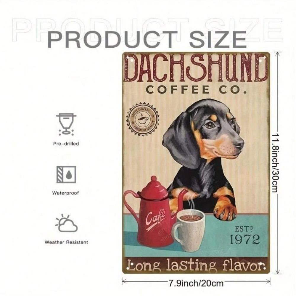 Metall Wandposter Dackel Retro Vinyl Geschenk für Bar Café Home Office