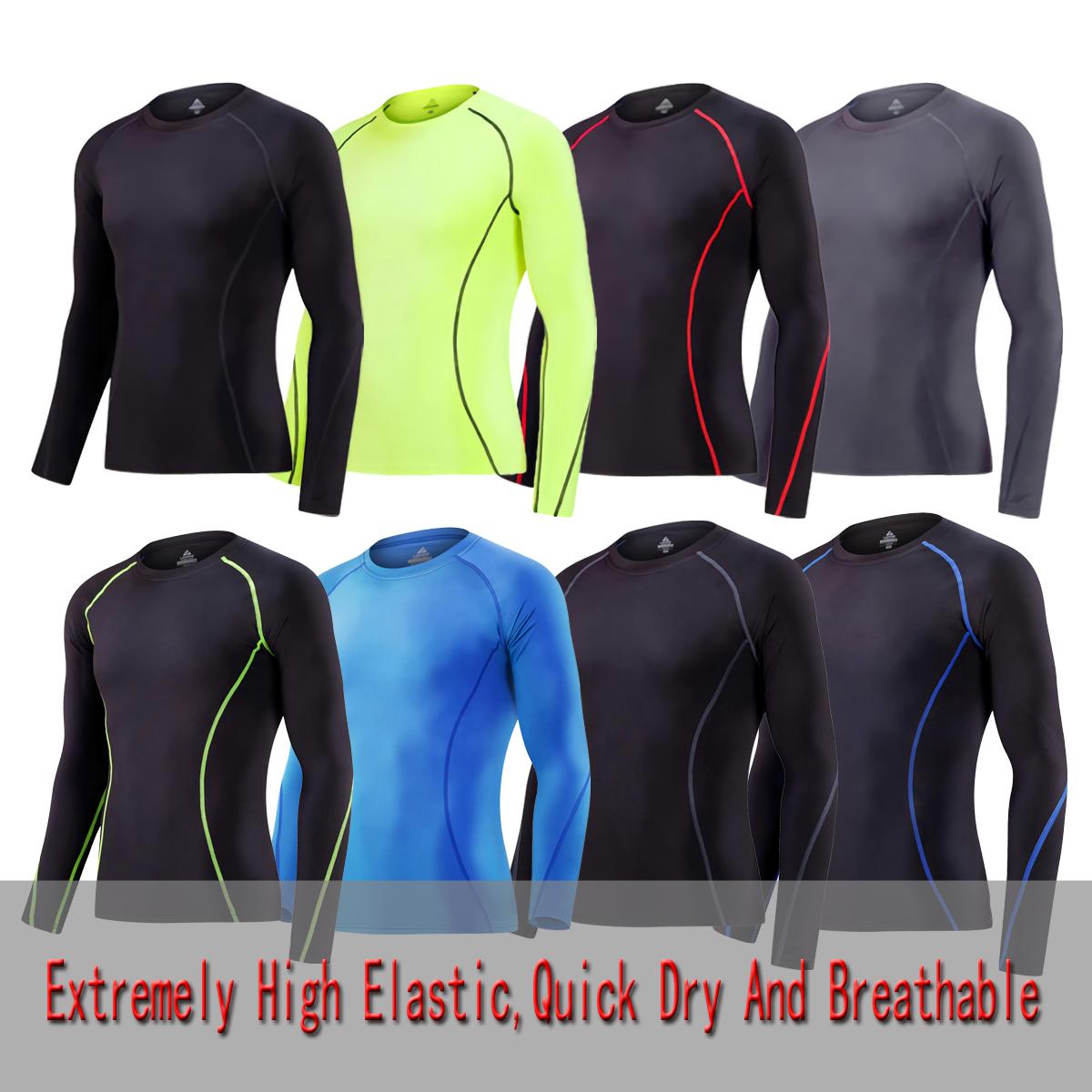 

Мужские тренировочные рубашки для бега с длинными рукавами, модные эластичные спортивные топы для фитнеса, спортивные колготки с длинными рукавами для тренировок на открытом воздухе
