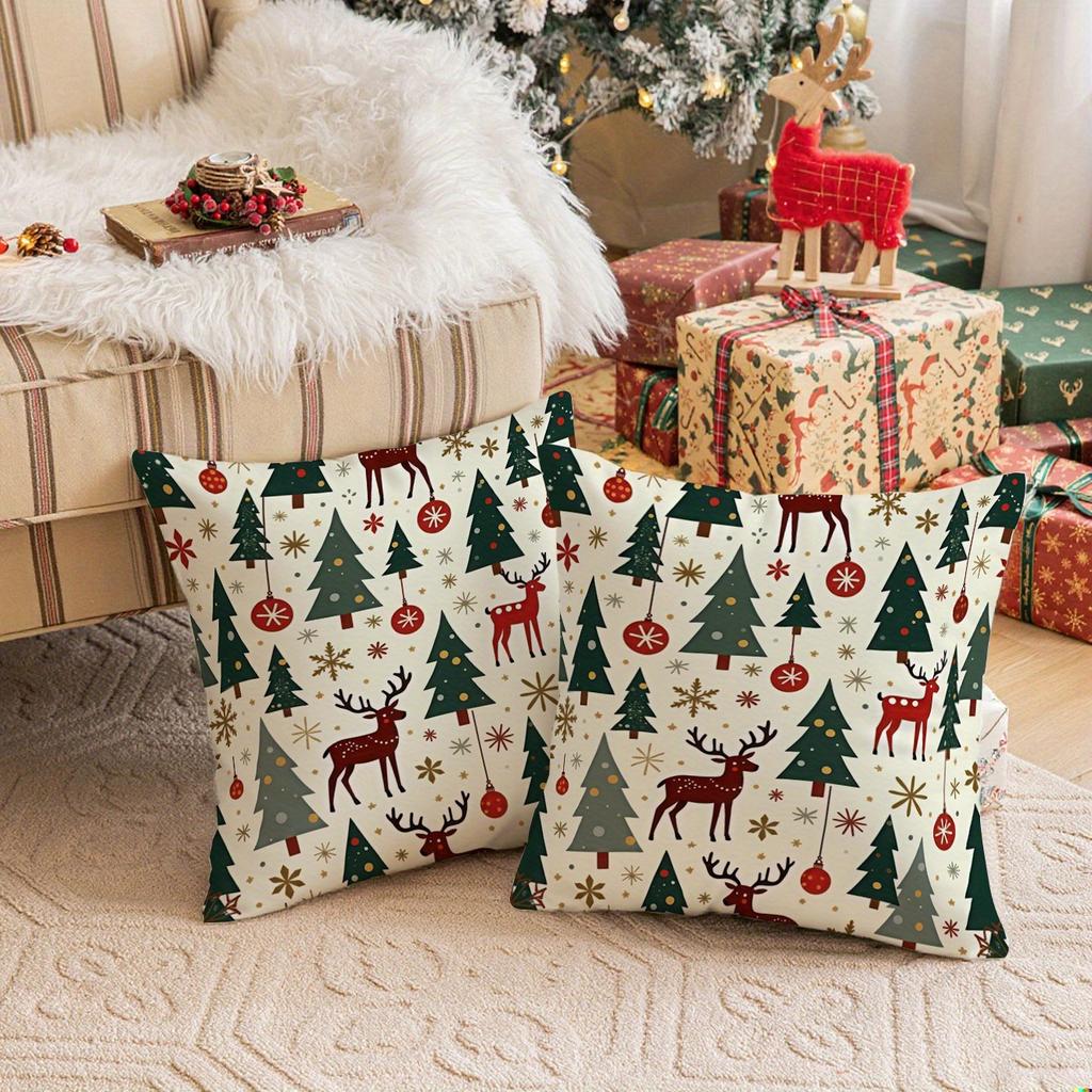 New Year Multi-size Christmas Tree Cushion Cover Pillowcase Merry Christmas Decoration Cushion Pillow Cases Home Xmas Ornament