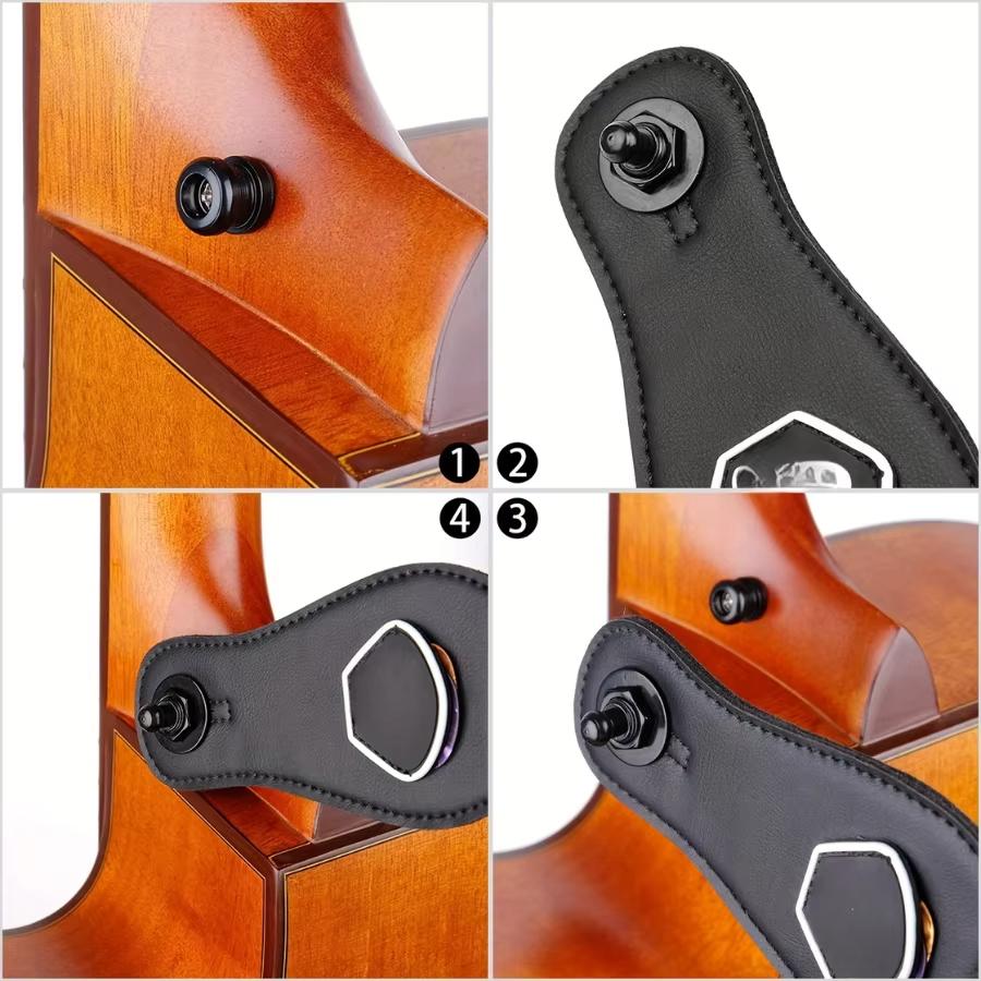 Miwayer Guitar Strap Locks 2PCS Premium Alloy Metal Security Locking Buttons Pins for Acoustic Bass Guitar Strap Retainer System