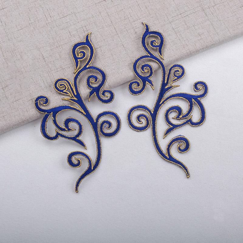 1 Paar Aufnäher mit ethnischem Totem, goldfarben, zum Aufbügeln, zum Aufnähen, Aufnähen, bestickte Applikationen für Kleidung, DIY-Basteldekoration