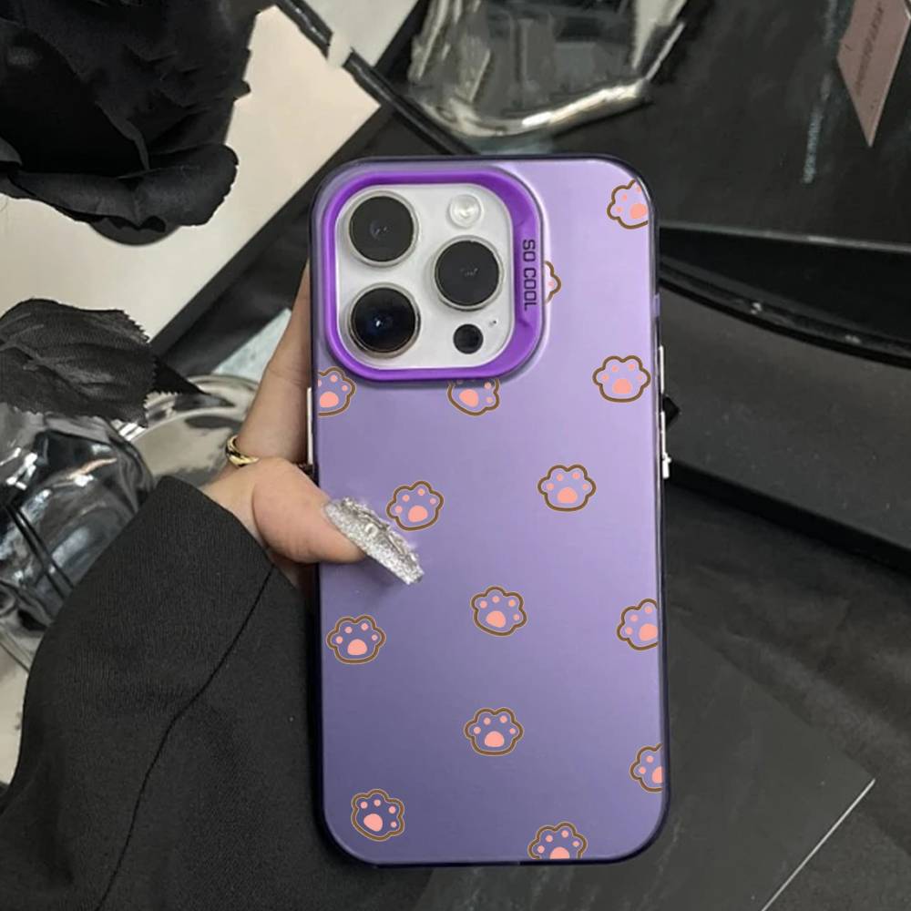 Cute Bear With Cat Paws  Phone Case For IPhone 16 17 15 14 12 13 Pro Max white Color Shockproof Cover