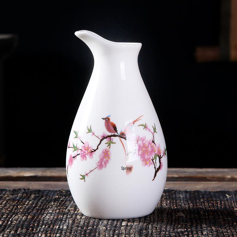 Deluxe Ceramic Wine Set: Heated Wine Pot & Six Baijiu Cups