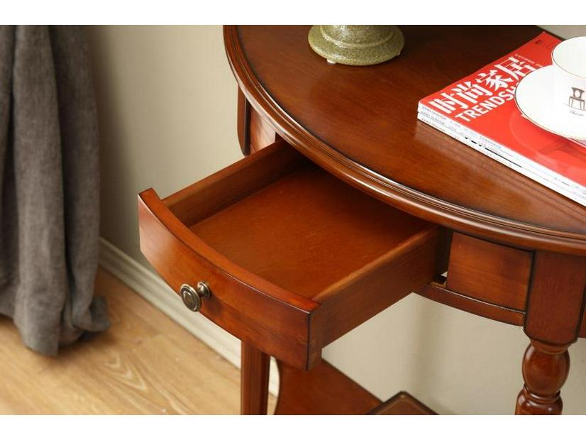 European Solid Wood Console Cabinet, Long Hallway Table, Semicircular New Chinese Style