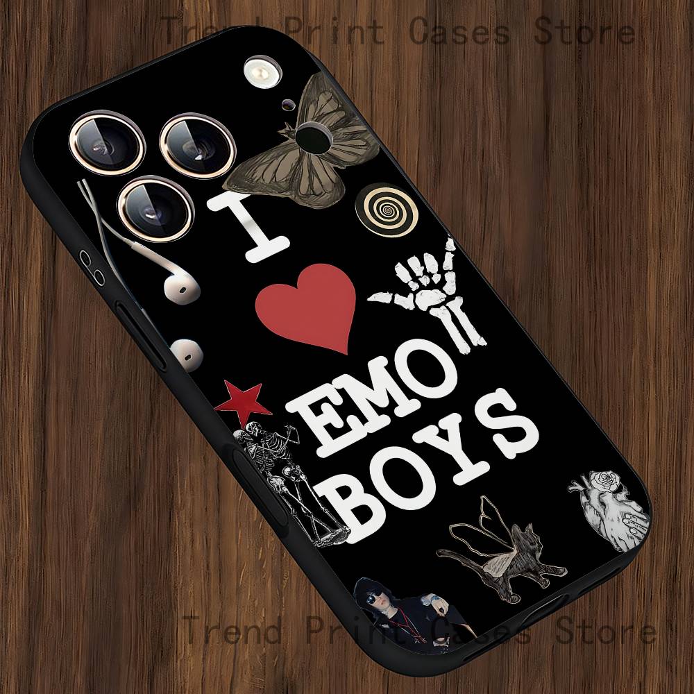 Ich liebe Emo-Jungs Handyhülle Für iPhone 13,16,12,14,15,11,17,Pro,Max,Plus,E,Air,Mini Stoßfeste Hülle