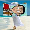 Ultra-Soft Beach Towel with Mr. Bean Theme,Ideal for Pool - Camping, Diving - Perfect Travel Essential, Vibrant Beach Towel.