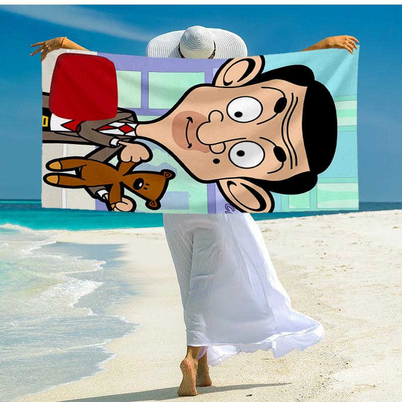 Ultra-Soft Beach Towel with Mr. Bean Theme,Ideal for Pool - Camping, Diving - Perfect Travel Essential, Vibrant Beach Towel.