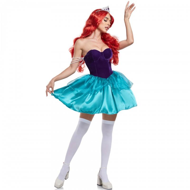 S-XL Ariel Princess Costume Sexy Snow White Dress Halloween Cosplay Wicked Queen Stage Outfit