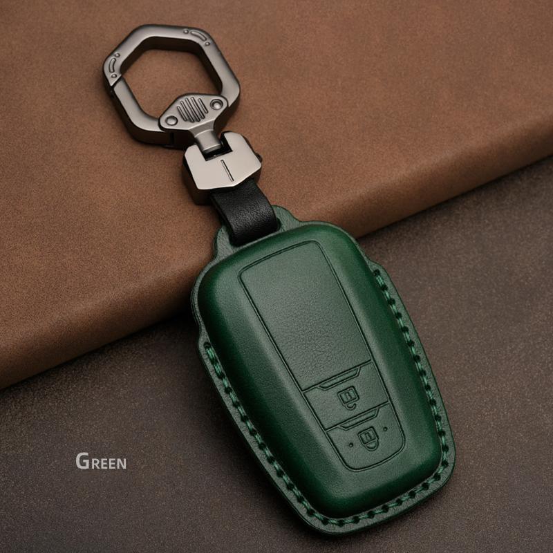 Leather Key Case Cover Shell For Toyota Camry Corolla FJ Land Cruiser RAV4 Prius Sienna Prado CHR Avalon GT86 Protector Keychain