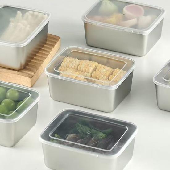 Stainless Steel Food Storage Container with Lid Airtight Lunch Box for Meal Prep Freezer Leak-Proof Stackable Lunchbox for Home Camping Kitchen