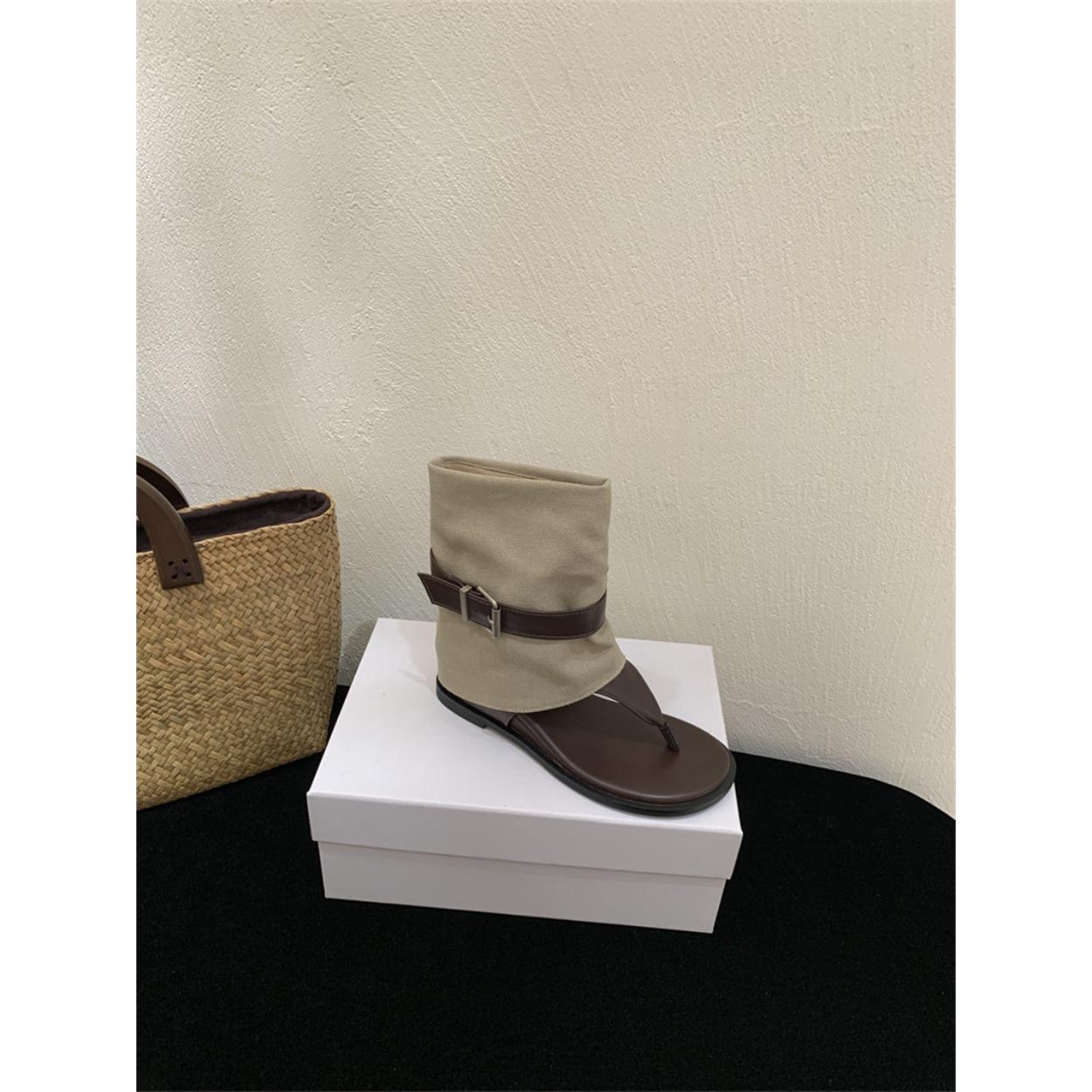 

Ретро стиль Гонконга летняя мода крутые ботинки повседневная пряжка на ремне носок универсальные короткие ботинки танкетка обувь 40