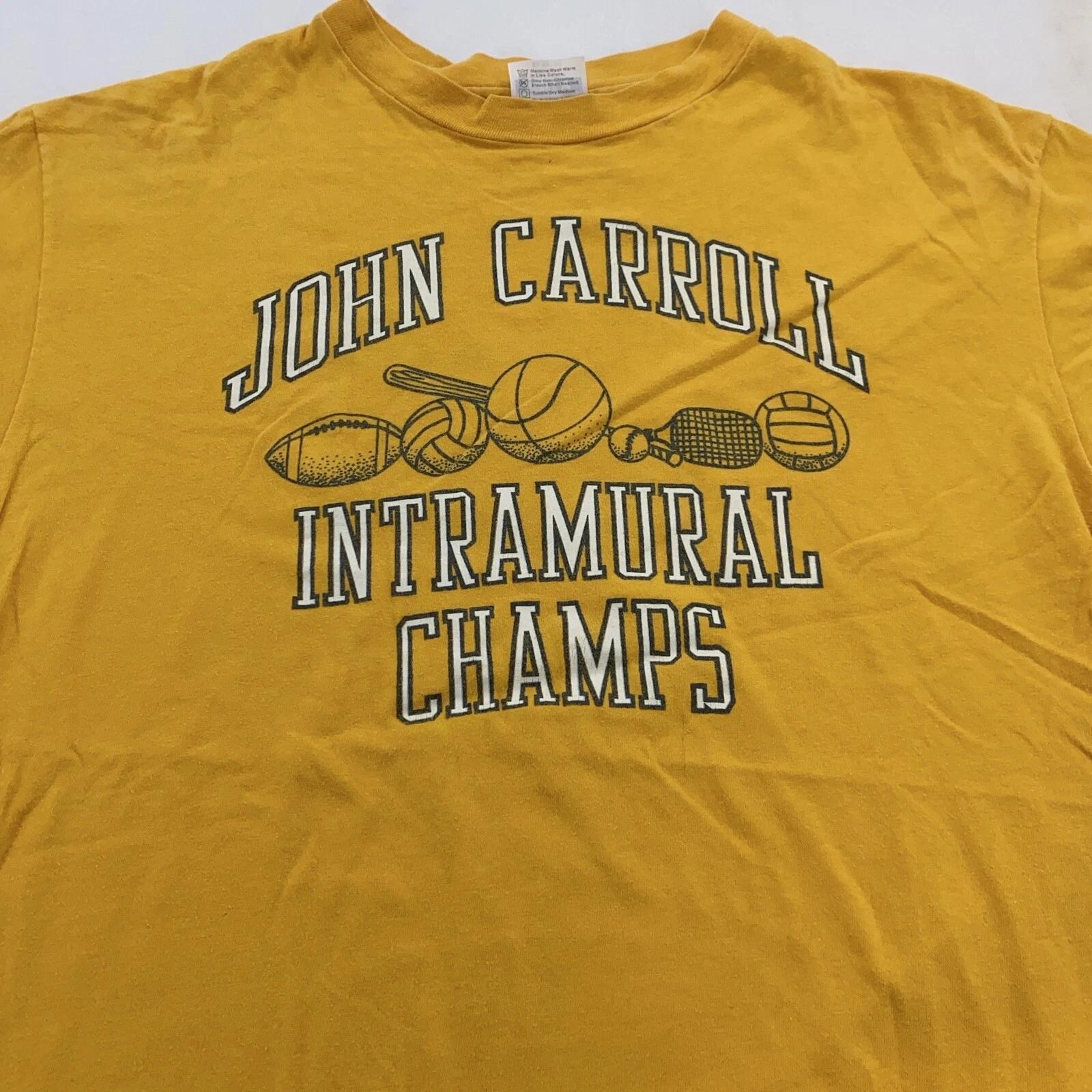 

vintage 80s JOHN CARROLL INTRAMURAL CHAMPS T-Shirt MEDIUM/LARGE university soft XL