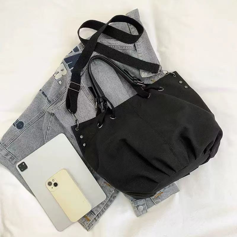 Bolso Mensajero Bolso de Lona Bolso Tote Bolsos de Mano para Hombre y Mujer para Desplazamiento Portátil de Hombro de Gran Capacidad Multifuncional Casual Retro