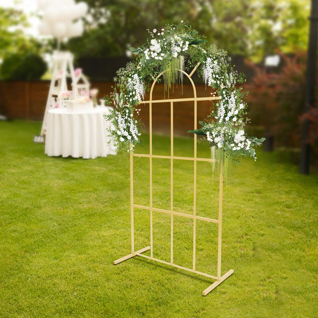 Metal Arch Backdrop Stand Gold Wedding Arch Stand 100*50*200cm Square Arched Frame for Birthday Party Graduation Ceremony Decor