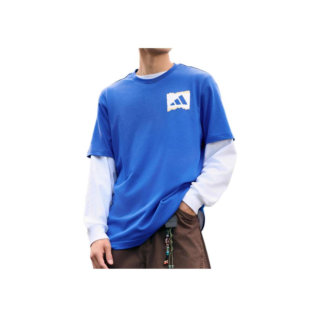 Adidas Mantra 11 G T Digital Print Logo Round Neck Short Sleeve T-Shirt Men Tops Half-Fluorescent-Blue IS9324