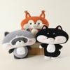Cartoon Big Face Animal Series Plush Toys Fluffy Fox Raccoon Red Panda Kitten Shiba Inu Doll Soft Throw Pillow Cute Gift