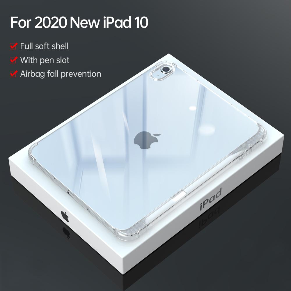 Capa transparente para ipad 10 10ª geração, capa traseira de silicone transparente para ipad 10.9 air4 air 5, à prova de choque, capa de proteção