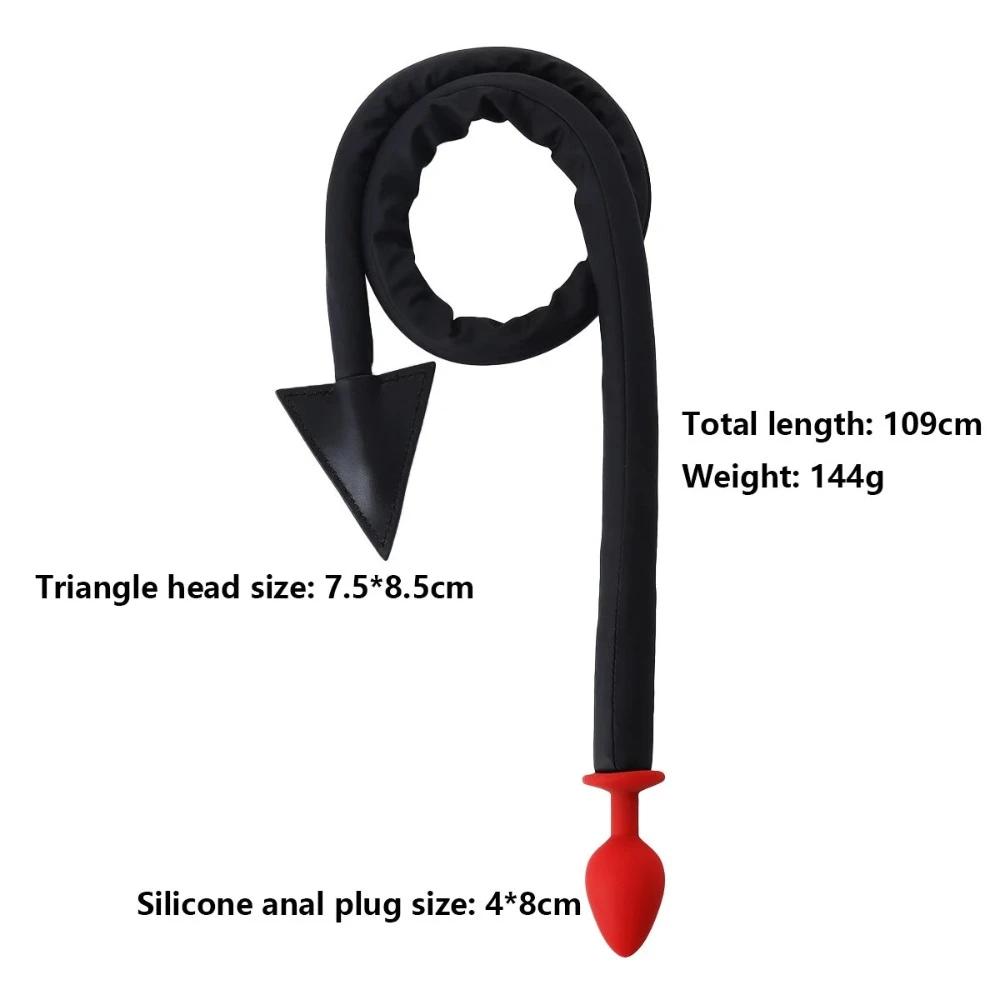 Black Devil Anal Plug Whip Silicone Butt Tail Cosplay Plugtail 109Cm Sex Adult Games Toys For Couples Non Vibrating Butt Plugs
