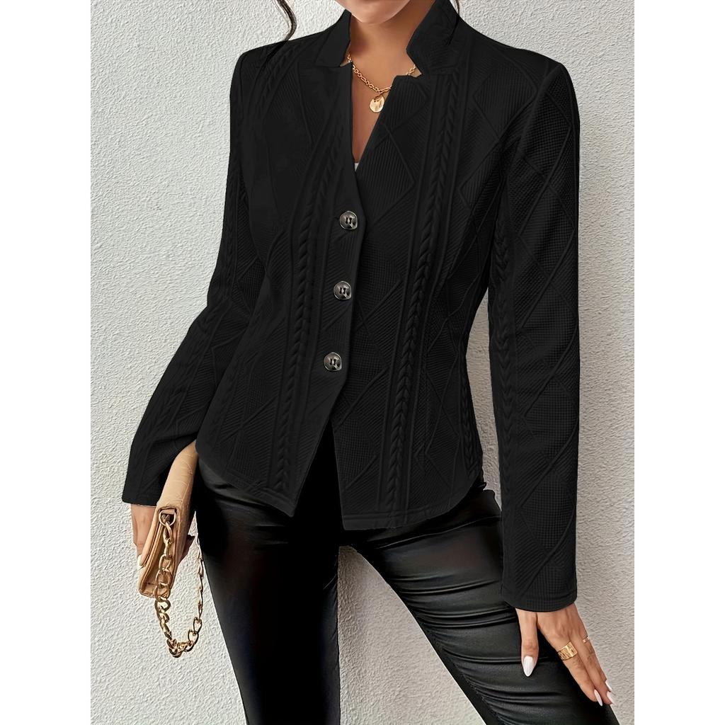 Jacket Long Sleeved Ladies An Elegant Single Breasted High Necked Jacket Suitable For Casual Wear In Spring And Autumn