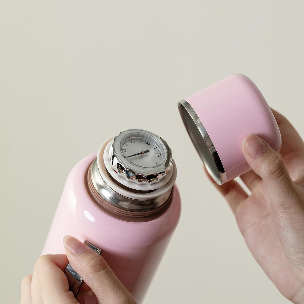 Tang Song Pink Stainless Steel Thermos & Teapot Gift Set - Portable Outdoor Warm Kettle & Water Bottle.