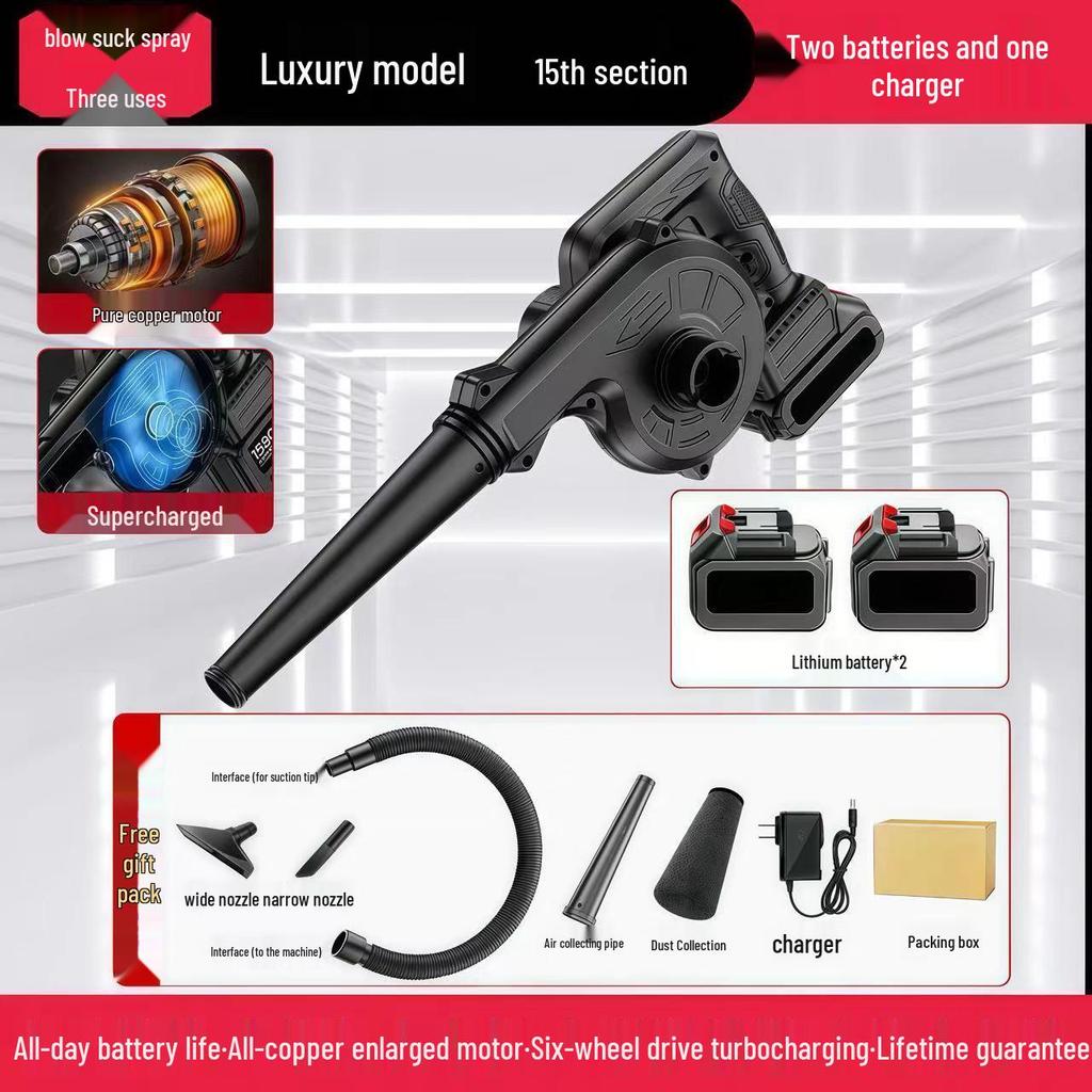 Industrial Lithium Battery Blower: Dust Remover, Vacuum Cleaner, Snow Blower, & Ash Remover with High Air Volume