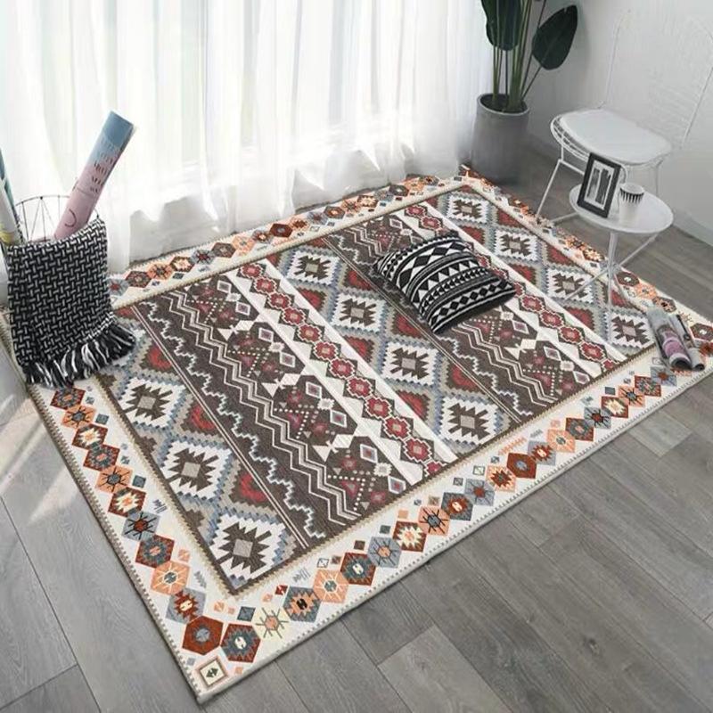 Retro Bohemian Style Carpet Home Large Area Anti Slip Sofa Coffee Table Decoration Carpet