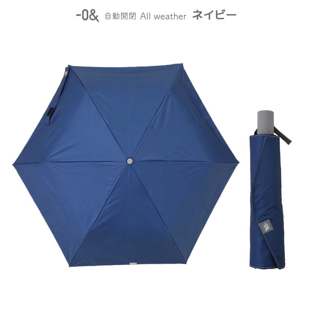 ogawa Parasol Folding Umbrella for Men and Automatic Opening and For Both Sun and Light UV Heat Water 6 52301 Women, One-touch Closing, Navy, Rain,