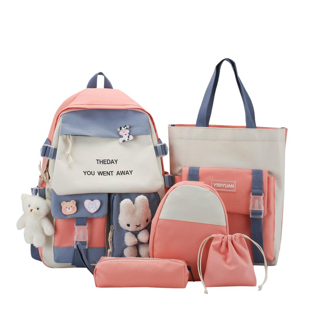 School bag backpack large capacity new middle and high school school bag casual nylon backpack cute girl shoulder make-up bag