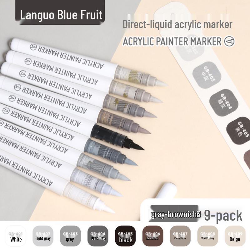 Blue Fruit Direct Liquid Acrylic Marker Pen for Kids - Large Capacity Soft Tip for Watercolor Painting