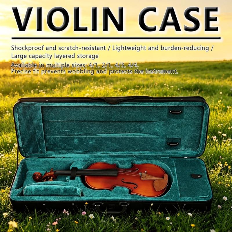 Oxford Fabric Violin Carry Transport Case With Shockproof Padding And Adjustable Shoulder Strap For 1/4 To 4/4 Violins