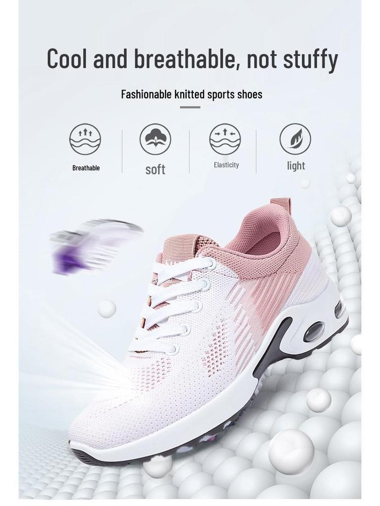 Plus Size Lightweight Women's Air Cushion Sneakers – Trendy, Breathable Casual Running Shoes