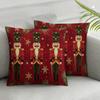 Super Soft Pillow Cover Skin Friendly Comfortable Practical Sofa Decor Gift Christmas Nutcracker Pattern