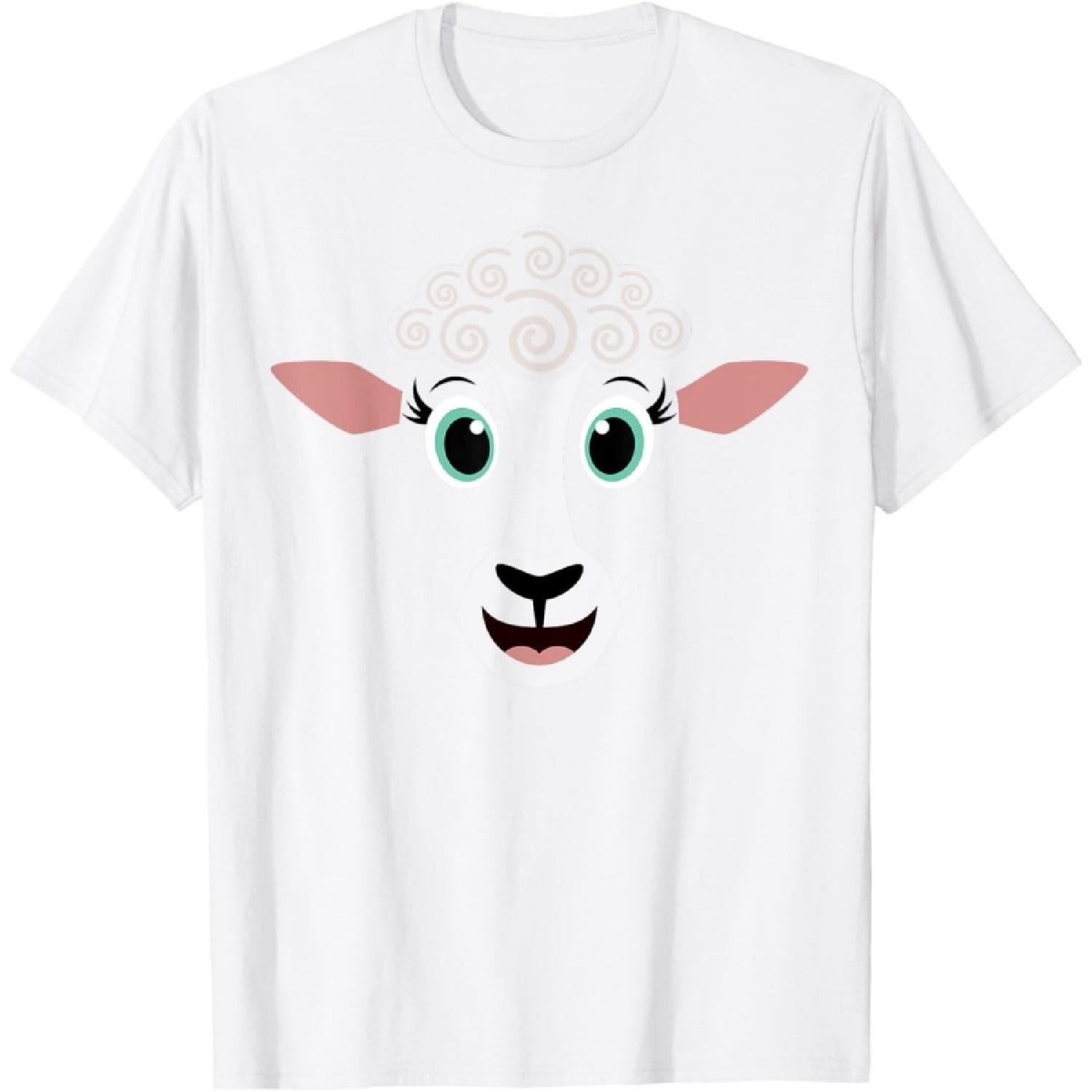 Funny Halloween Costume for Girls Boys - Cute Sheep Face T-Shirt(1) S