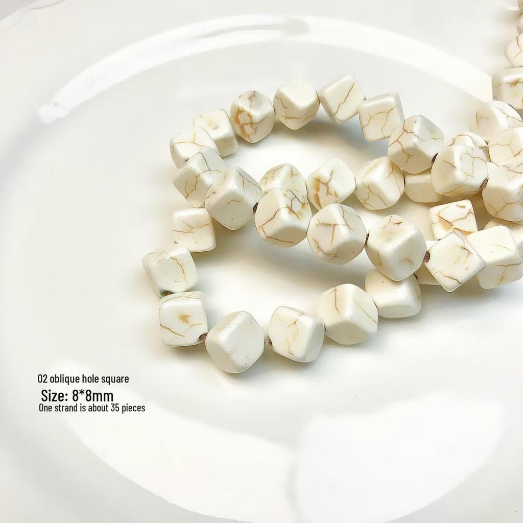 White Turquoise Beads for DIY Necklace Jewelry Accessories - Loose Spacer Beads