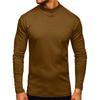 Men S High Neck Long Sleeve Solid T Shirt Casual Top